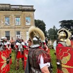 The Ermine Street Guard Roman soldiers stood in front of Blaise Museum